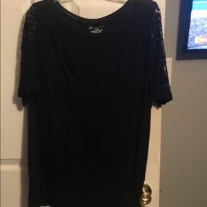 Black blouse with lace sleeves